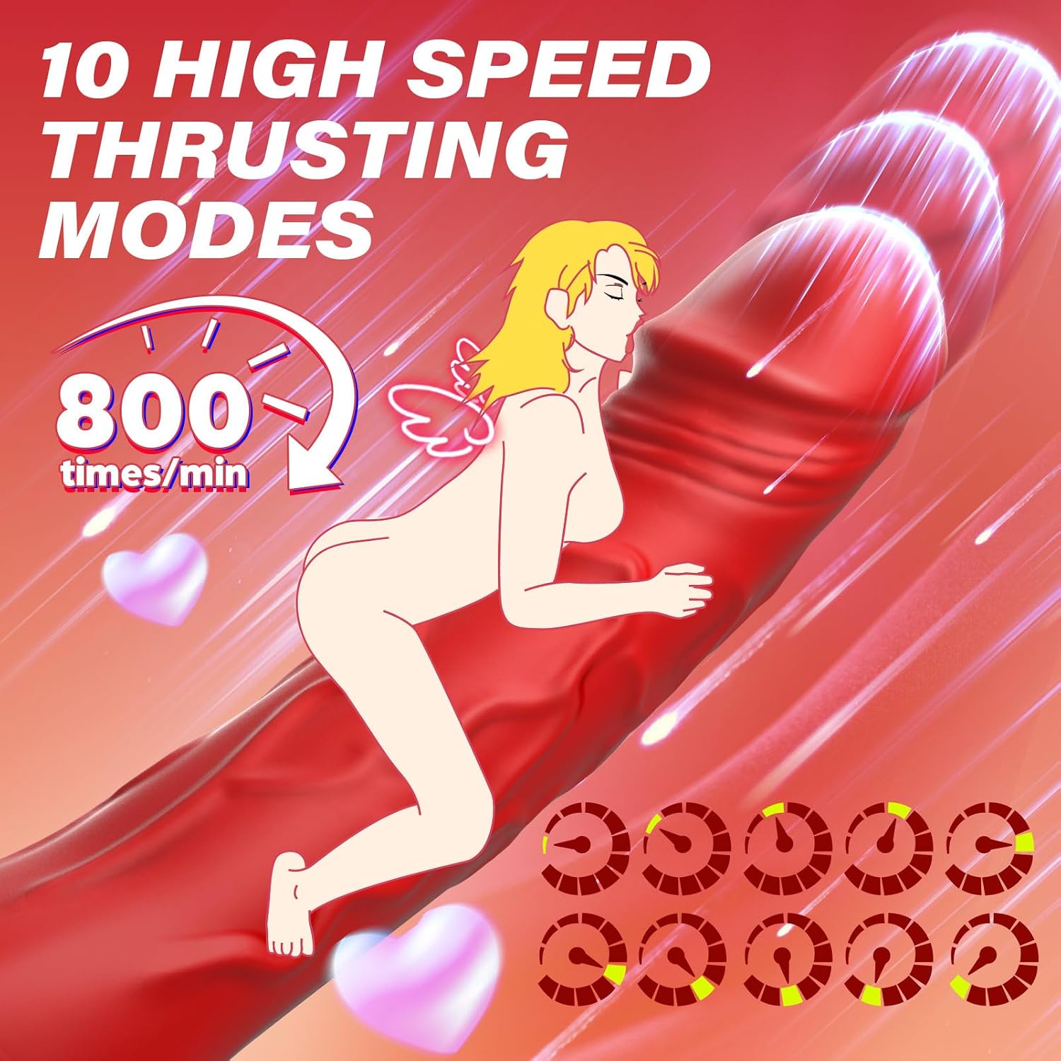 Thrusting Dildo Vibrator Sex Toys for Women, Pramtme Realistic Dildos Vibrators for G pot Clitoral Vibrator Anal Stimulator with 10 Thrusting & 10 Vibrating Modes, Adult Toys Sex Toy for Women Couples