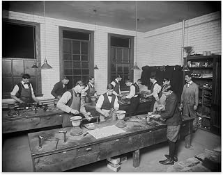 HISTORIX Vintage 1900 St. George's Trade School Photo Print - 11x14 Inch Old Poster Photo of Plumbing Class in St. George's Trade School New York City