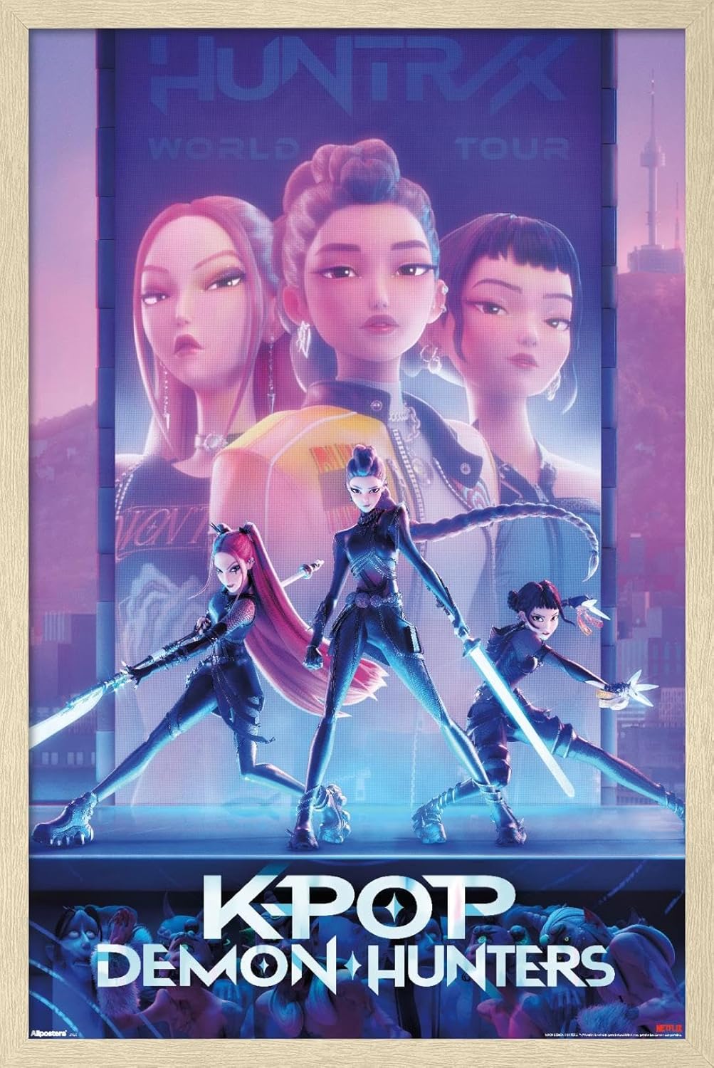 Trends International Netflix KPop Demon Hunters (2025) - One Sheet Wall Poster, 34L x 22.4W, Blonde Framed Version