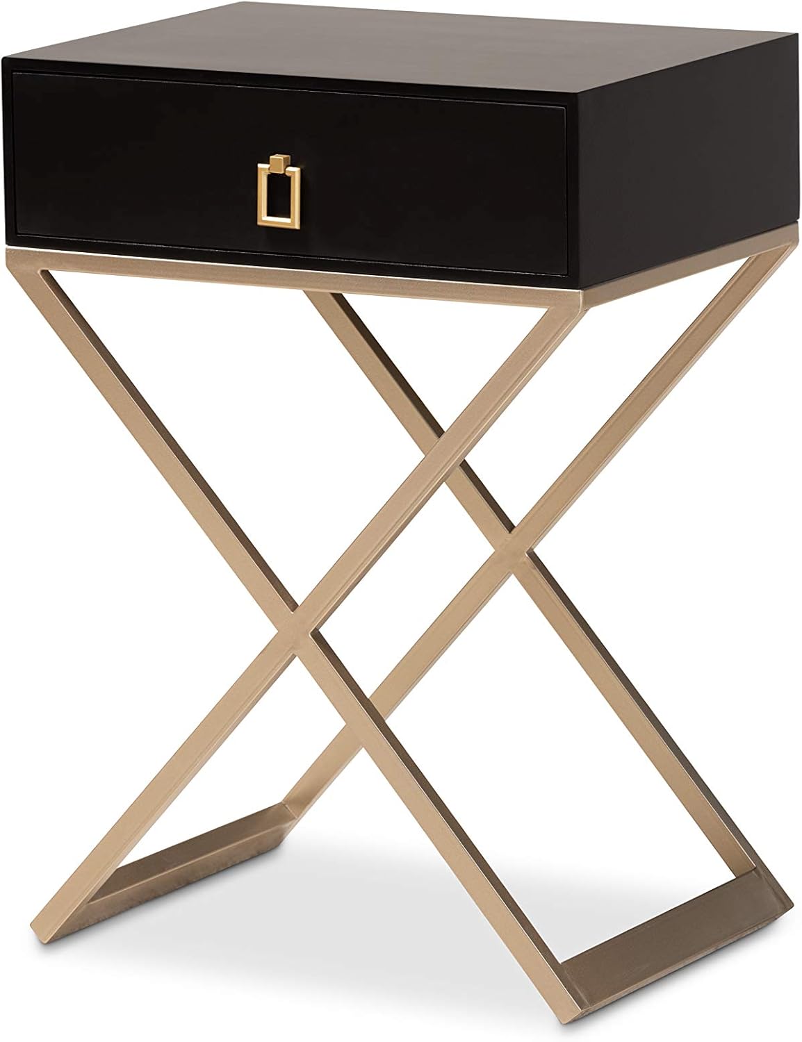 Baxton Studio Nightstands, Black/Brass/Gold