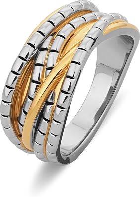 Mytys Gold and Silver Statement Rings for Women Wire Intertwined Design 18K Gold Plated Cocktail Rings Jewelry Gift