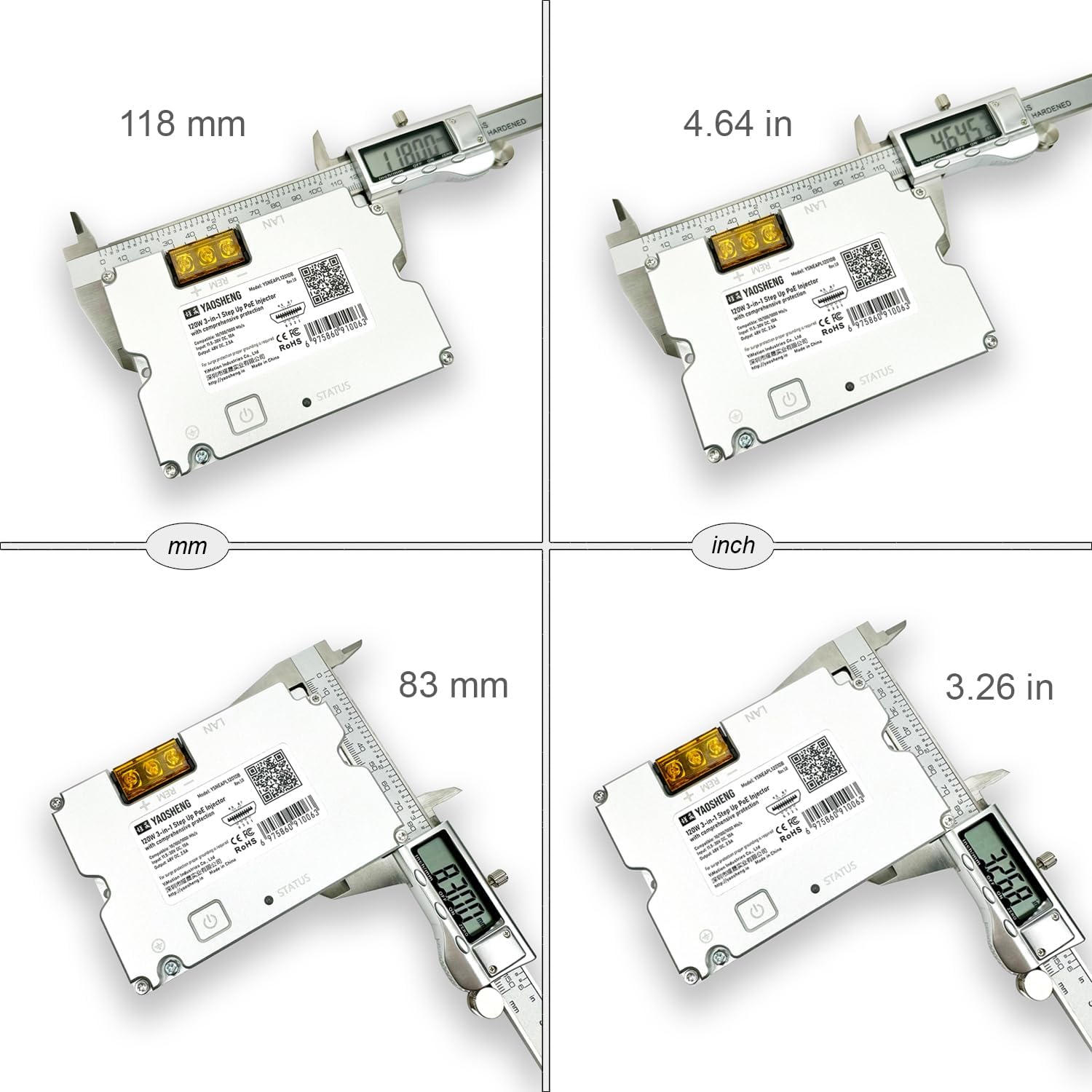 120W 3-in-1 Step Up PoE Injector with Comprehensive Protection for Standard Actuated Starlink