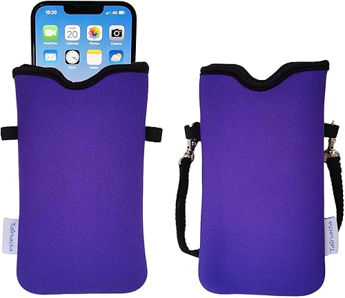 Miniatura 75 de Tainada Funda Bolsa Estuche de Neopreno para Teléfono para Hombres y Mujeres con Correa Cruzada/Cordón para el Cuello para iPhone 17/16/15 Pro Max