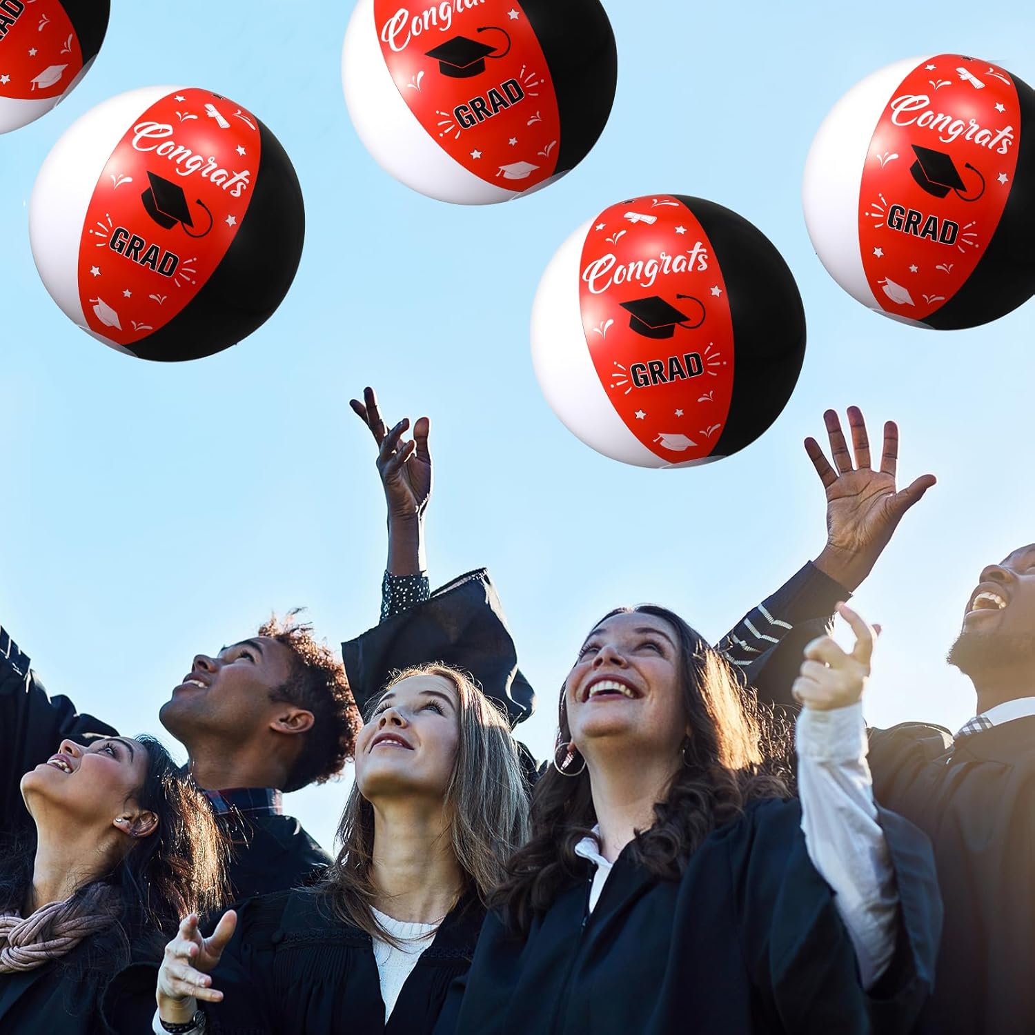 10 Pack Graduation Beach Balls Class of 2026 Inflatable Pool Toys Congrats Grad Beach Ball 10 Inch Graduation Party Favors Bulk Gifts for Party Supplies Decorations