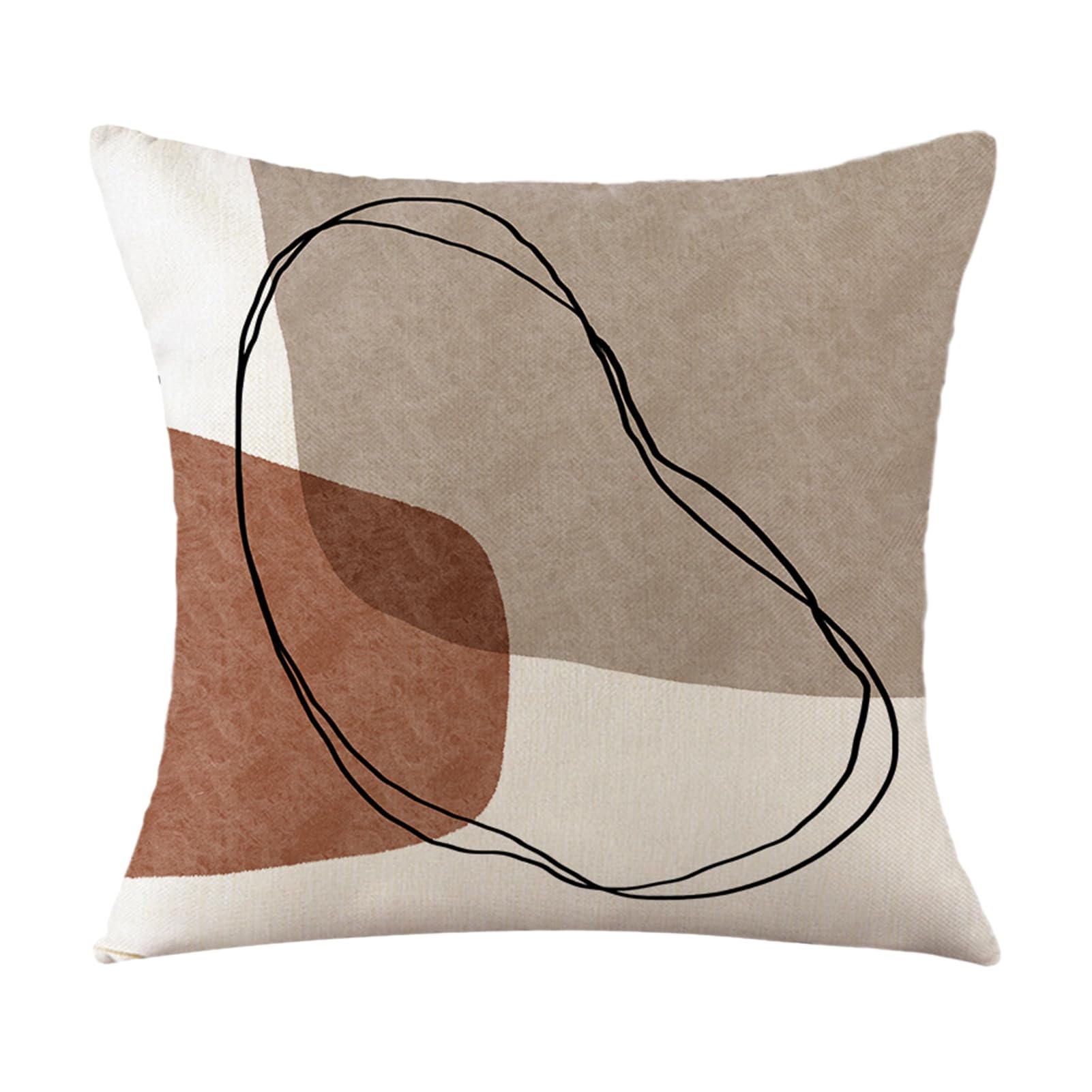 anwhriet Bohemian Throw Pillow Cover, Abstract Print Decorative Cushion Case, 45x45cm Washable Morandi Art Throw Pillowcase for Sofa Couch, Bedroom, Nordic Living Room Decor 45x45cm D