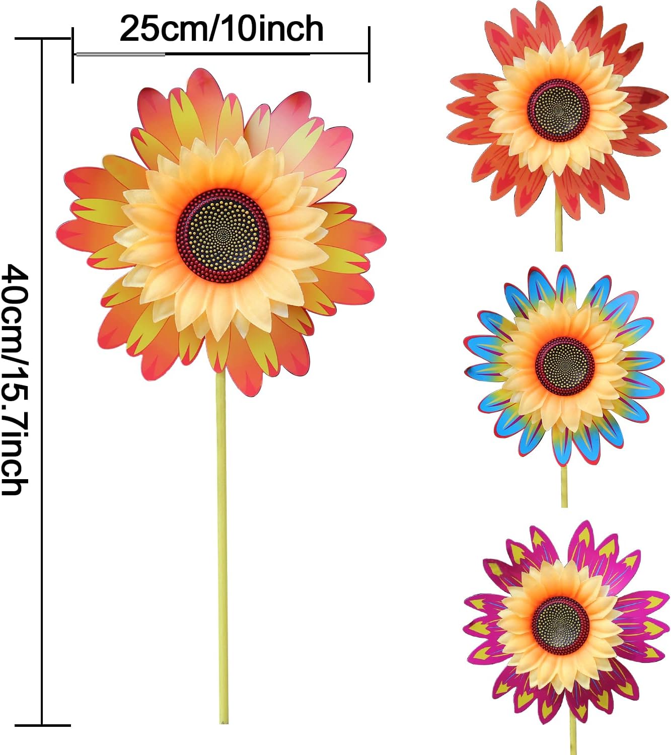 COLOURBOW Garden Wind Spinners Sunflower Wind Spinners Pinwheels for Kids Wind Turbine Lawn