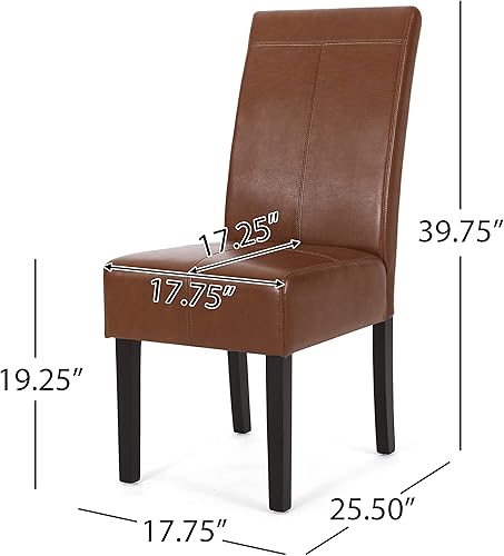 Miniatura 3 de Dining Chairs Set of 2, Upholstered Armless Kitchen Chair, Chair Cover with Solid Pu Leather Waterproof,Wood Legs for Dining Room,Restaurant