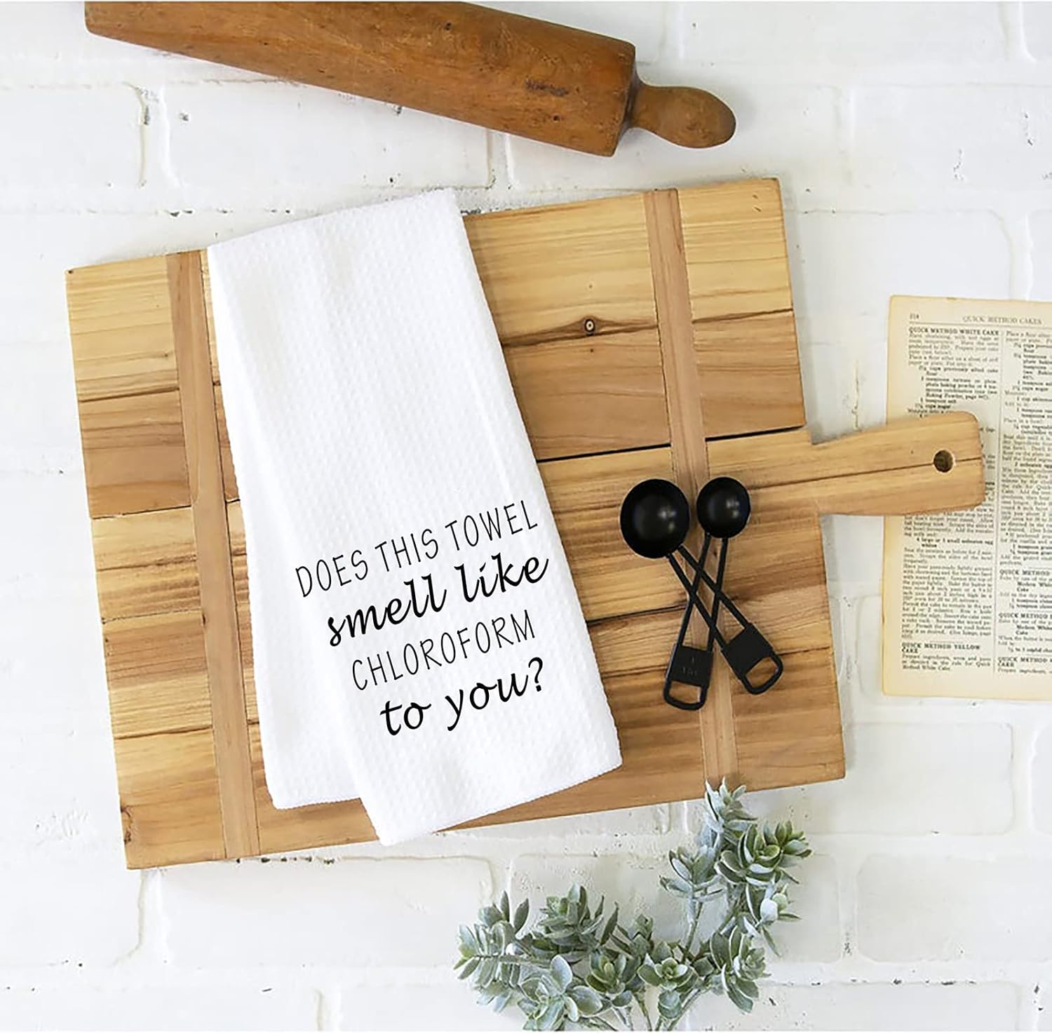 WCGXKO Funny Decorative Flour Sack Kitchen Decor Kitchen Towels Does This Towel Smell Like Chloroform to You (Smell Like Chloroform)