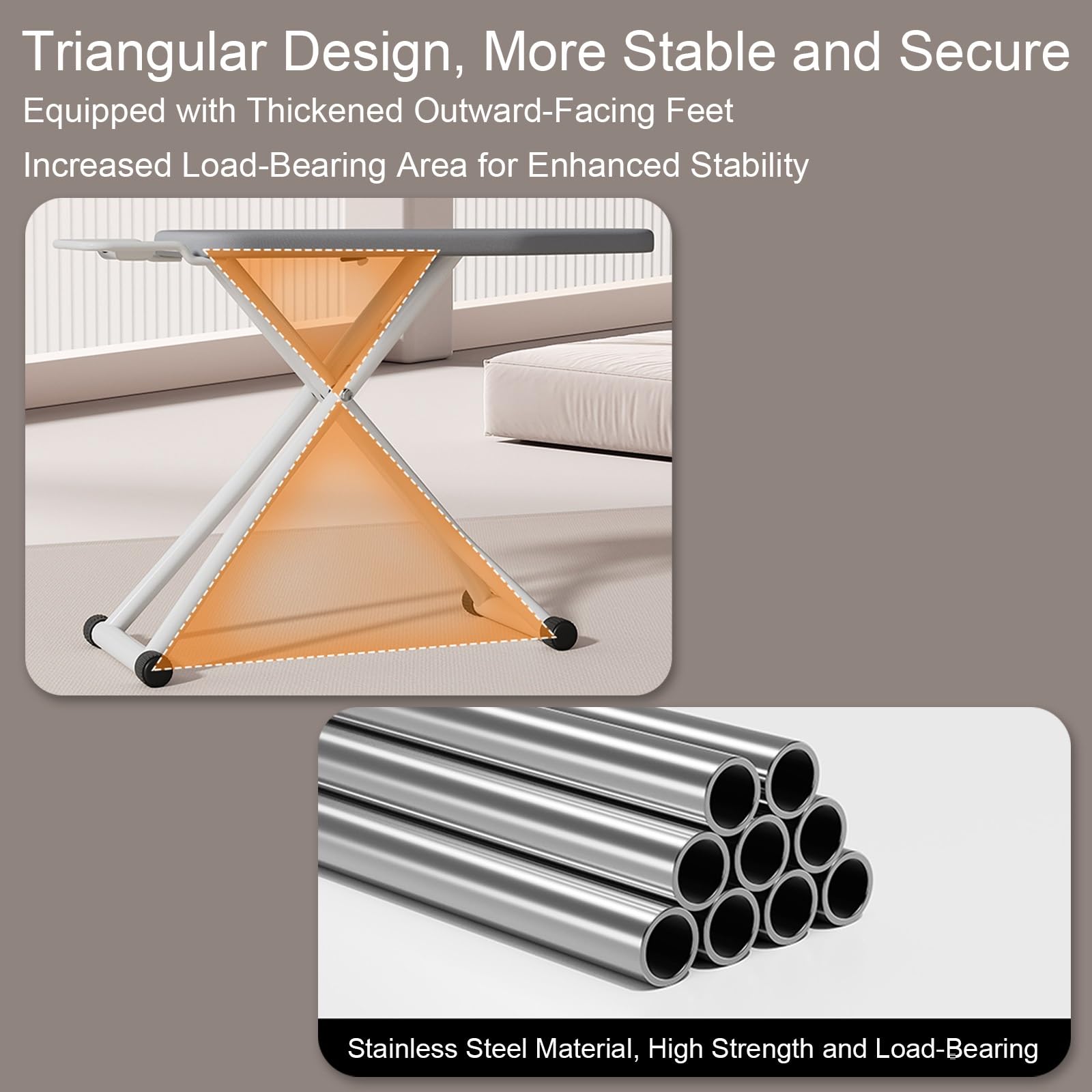 Tabla de Planchar Plegable Grande con Soporte para Mangas y Plancha Soporte (para Colgar Ropa), Mesa de Planchar de Sobremesa con Altura Ajustable de 7 Posiciones