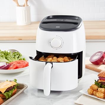 Dash Tasti-Crisp Express Air Fryer - Mini Air Fryer For Crispy Snacks, Frozen Foods and Oil-Free Cooking - Nonstick Basket - White, 2.6-Quart