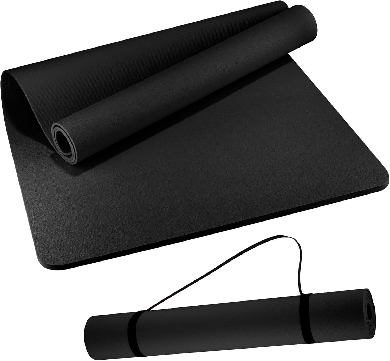 Extra Wide Yoga Mat 72"x 32" - Non Slip TPE Exercise Mat for Home Workout, 6mm High-Density Large Yoga Mat for Men & Women, Eco Friendly Pilates & Fitness Floor Mat with Carry Strap & Bag