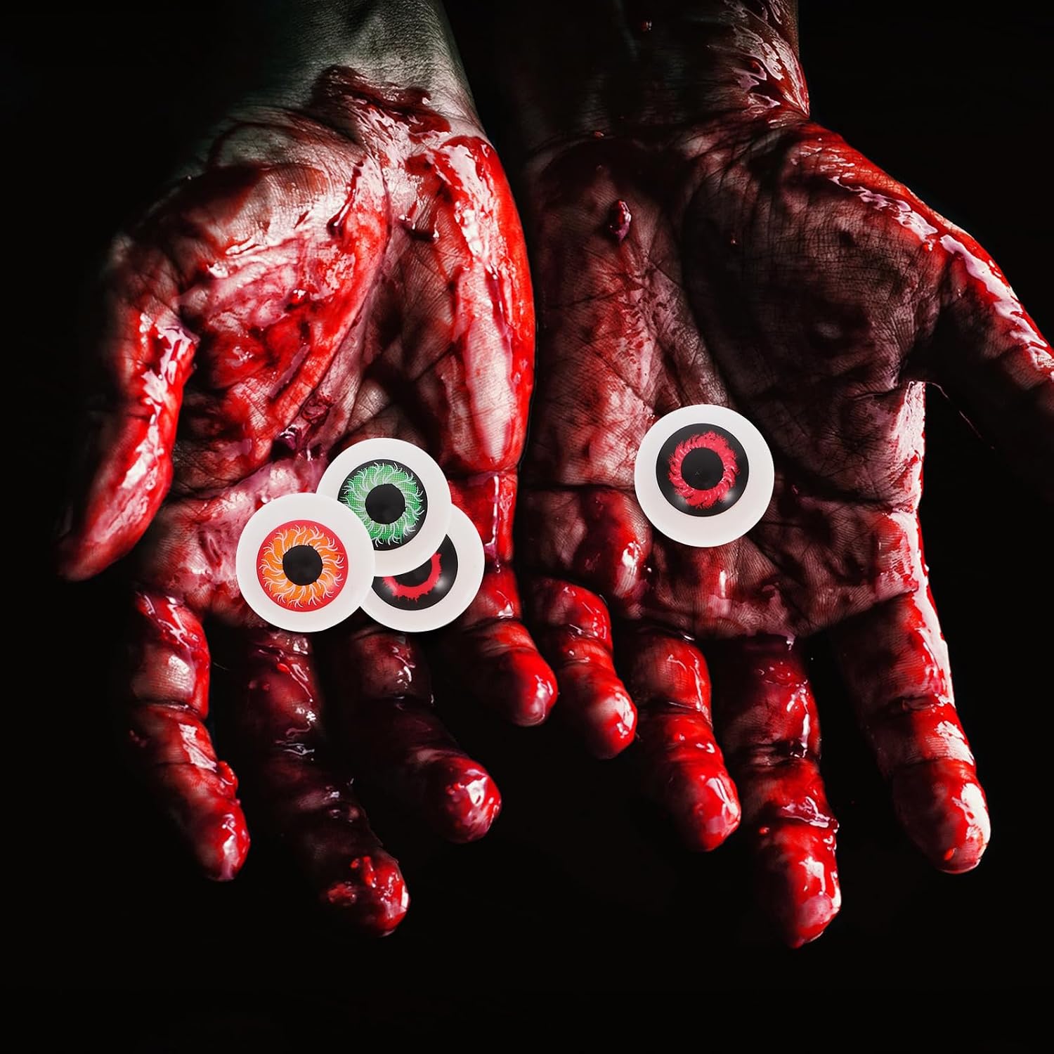 16 Pcs Halloween Eyeballs: 1.3 Inch Half-Eye Balls Terror Props for Kids Adults - House Party Supplies Costume Props