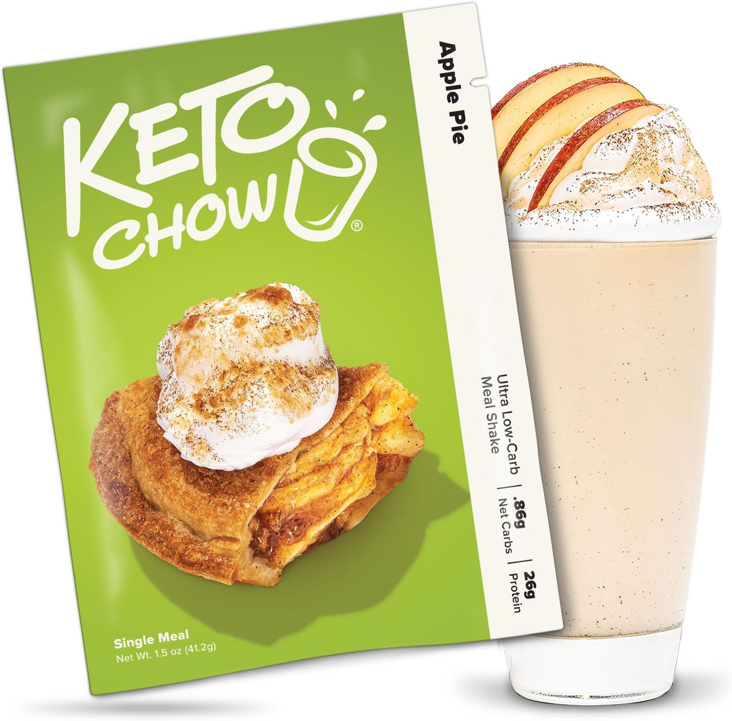 Apple Pie | Keto Meal Replacement Shake Powder | Nutritionally Complete | Low Carb | Delicious Easy Meal Substitute | Protein Rich You Choose The Fat | Single Meal Sample