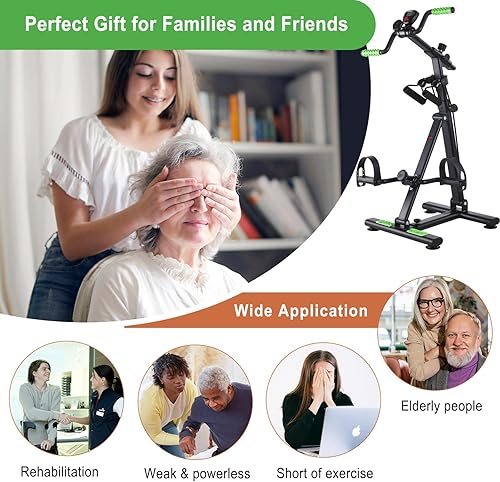 Miniatura 6 de Pedal Exerciser Bike for Seniors, Hand Arm Leg and Knee Physical Therapy Peddler Exercise Equipment, Elderly Recovery Home Exercise Bike for Total