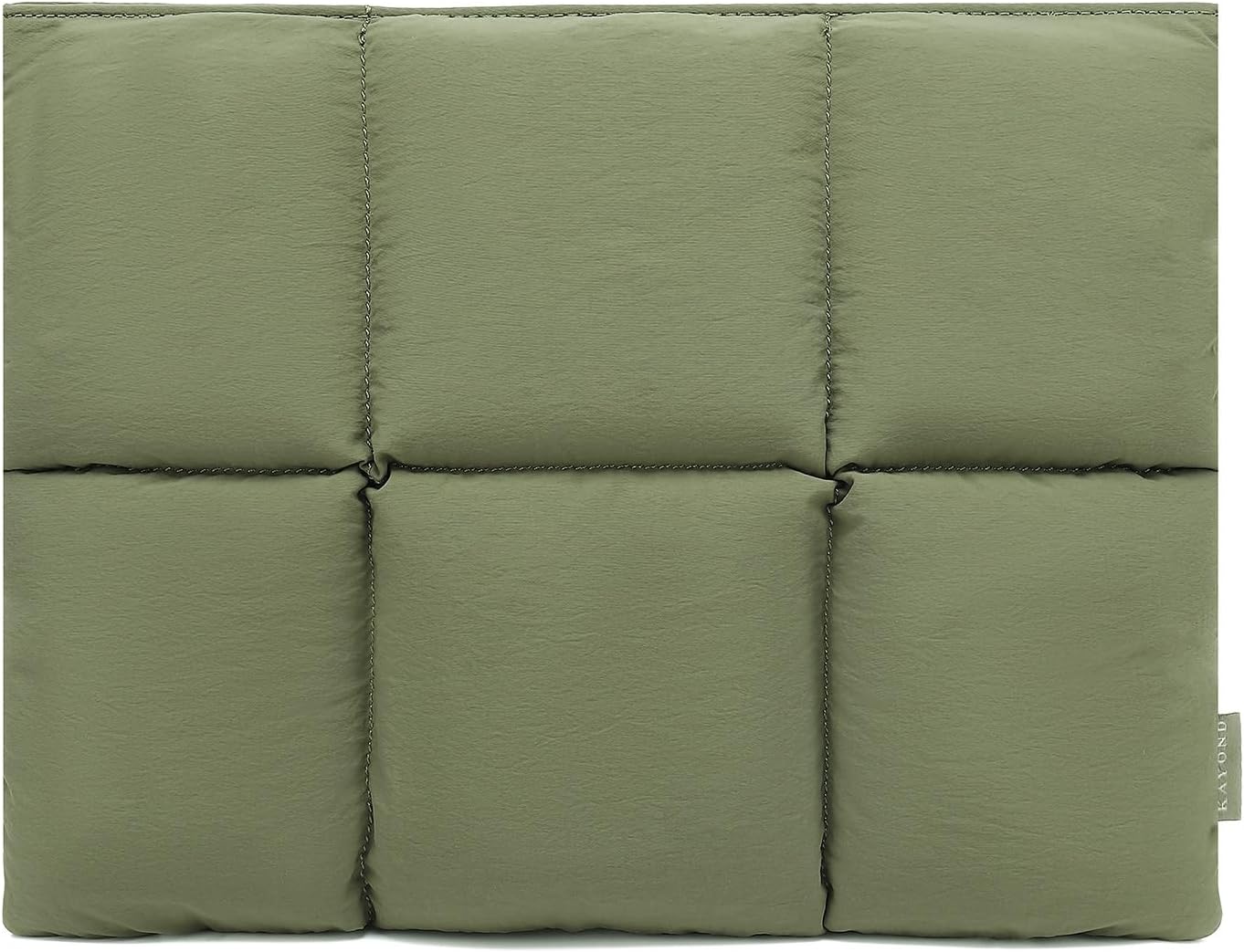 KAYOND Puffy Laptop Sleeve 15inch 16 inch, Pillow Shape Laptop Sleeve, Compatible MacBook Air 15 in M4 2025 & MacBook Pro 16 in M4 2024,Green
