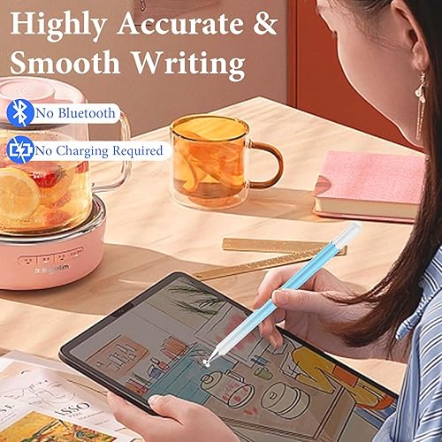 Miniatura 9 de Luntak Bolígrafos para pantallas táctiles (2 unidades), disco magnético de alta precisión, lápiz digital universal para iPad, iPad 2 en 1,