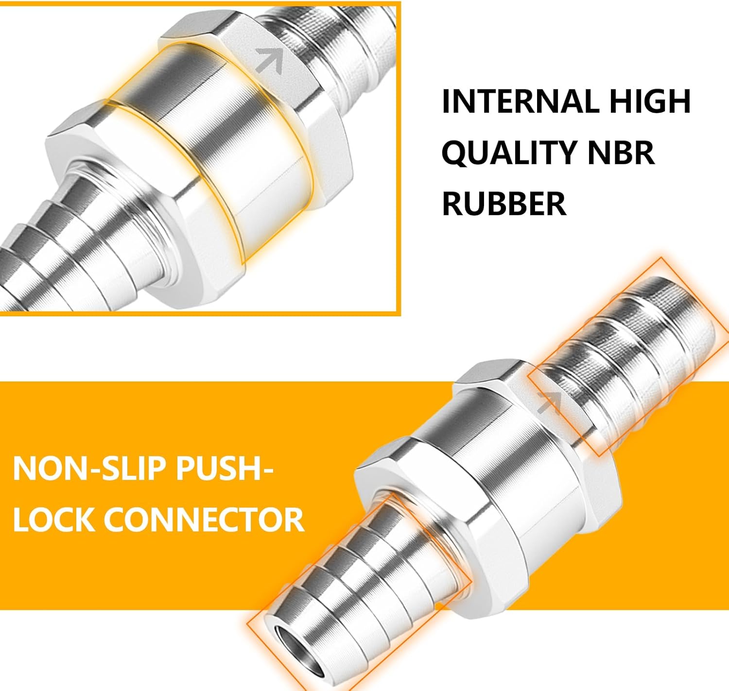 2PCS 12mm (1/2") Aluminum Non Return Valve, One Way Check Valve for Fuel/Oil/Gas/Petrol/Diesel, Anti-Backflow Valve for Automotive, Carburetor & Low Pressure Systems (12mm (1/2"))