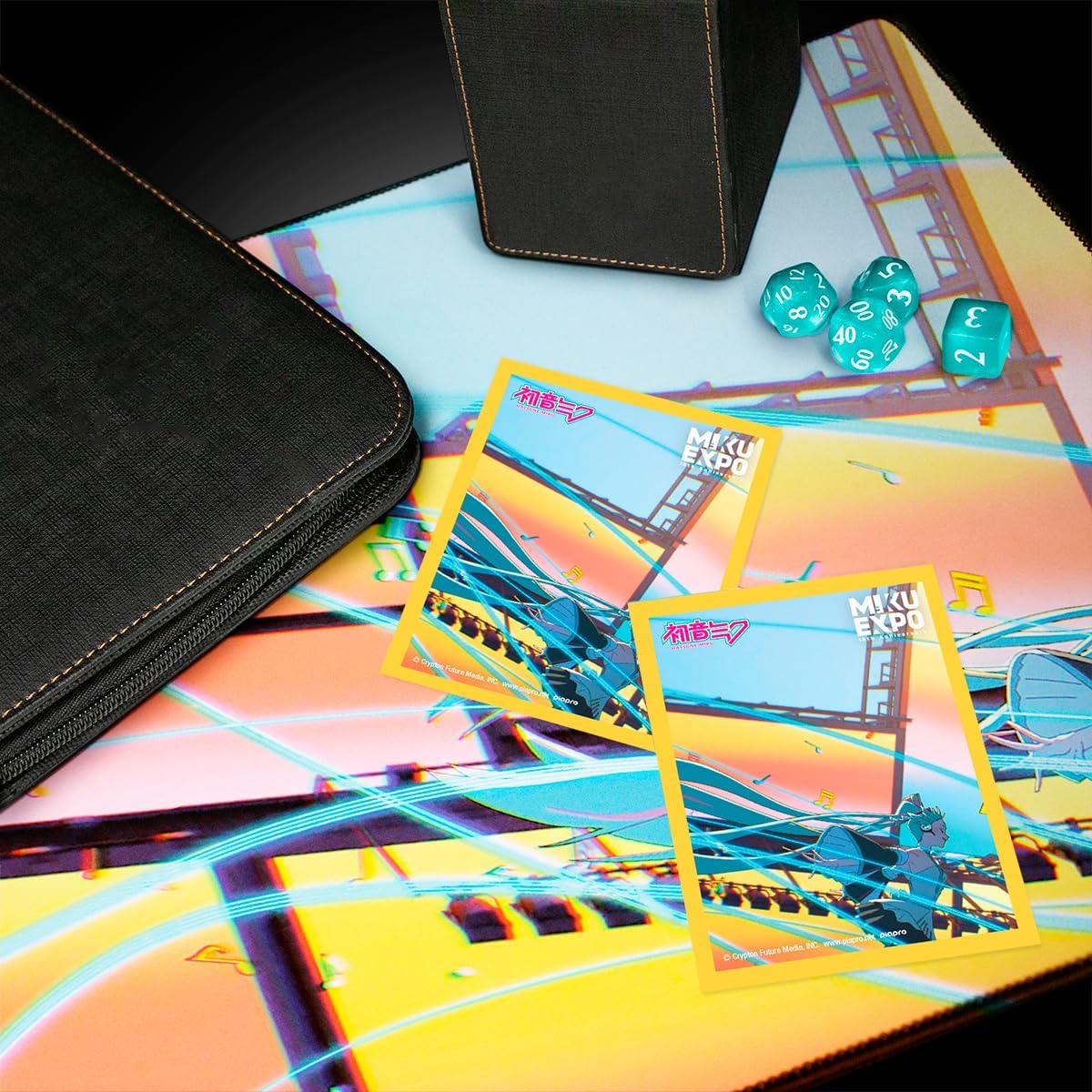 Ultra PRO - 10th Anniversary Hatsune Miku 100ct Deck Protector Sleeves - Stream | Trading Card Games Fans, Hatsune Miku Merchandise Collectors, Anime-Inspired Gaming Accessories, Archival-Safe Card