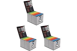 Collapsible File Organizer Box with Lid for Home/Office