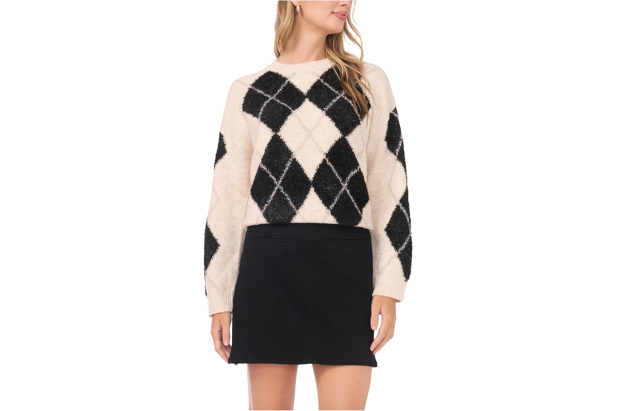 Vince Camuto Argyle Crew Neck
