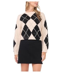 Vince Camuto Womens Argyle Crew Neck