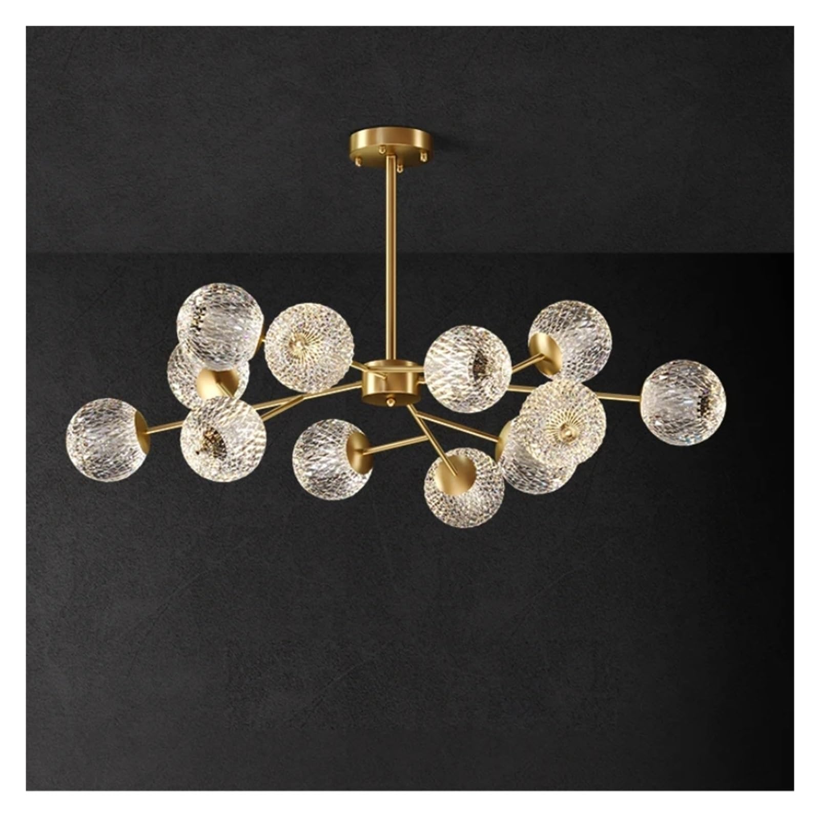 Olskfuh Onecolor All Copper Modern - Style Led Chandelier Compatible With Living Room Bedroom Dining Room Kitchen Black Gold Lamp Pendant Light Fixtures,Chandelier Lamps,-12Heads