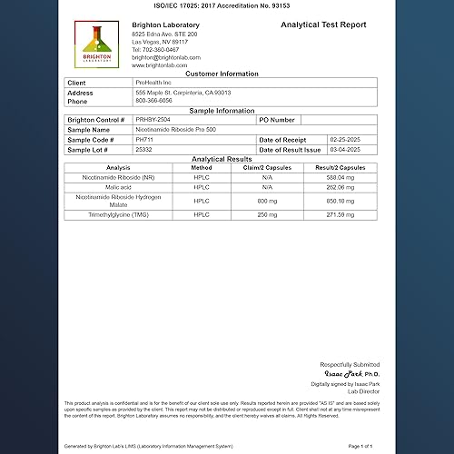 Miniatura 3 de ProHealth Nicotinamida Riboside Pro 500  60 cápsulas  500 mg NR + 250 mg TMG  Precursor NAD+ para energía celular, apoyo mitocondrial y