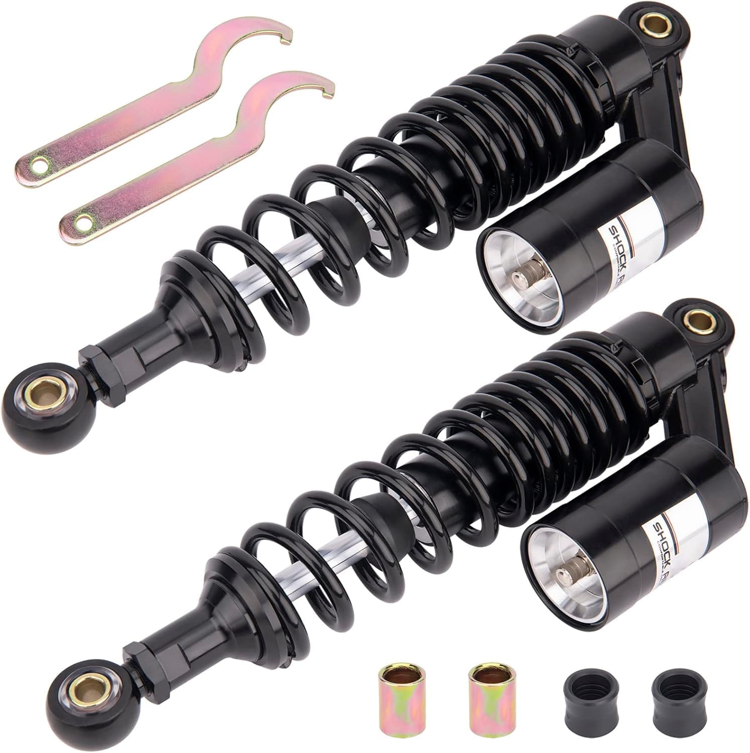Motorcycle Rear Shock Absorber 320mm Universal Motorcycle Air Shocks Compatible with Yamaha ATV Go Kart Scooter Honda Kawasaki Suzuki Dirt Sport Bike 125cc 110cc (Black)