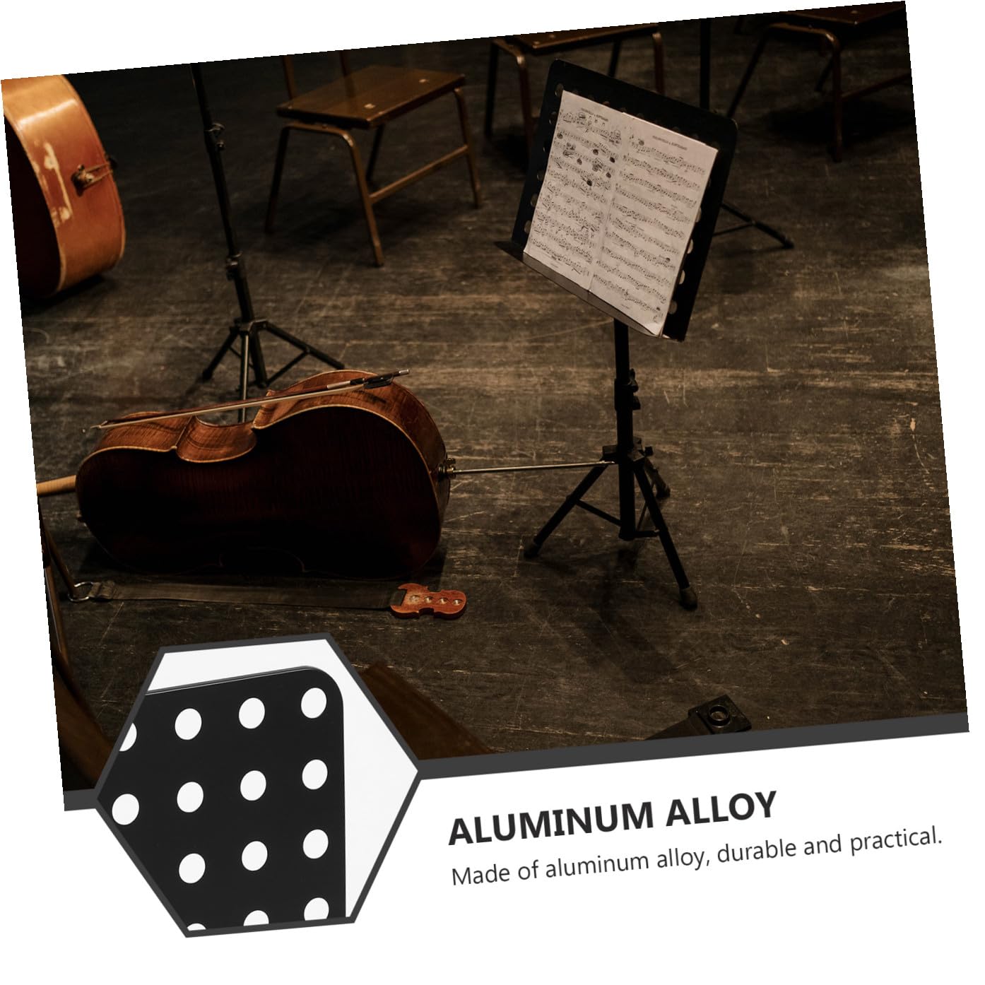 Faltbarer Notenständer Schwarz, Höhenverstellbar, 1 Stück | Tischmodell für Rezepte und Musikbücher, Freihändig Nutzbar, für Auftritt und Küche