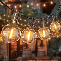 Toipwen 15m LED Kültéri Fényfüzér 25+1 Meleg Fehér G40 Izzóval IP45 Vízálló - 15M/50FT - Standard 1