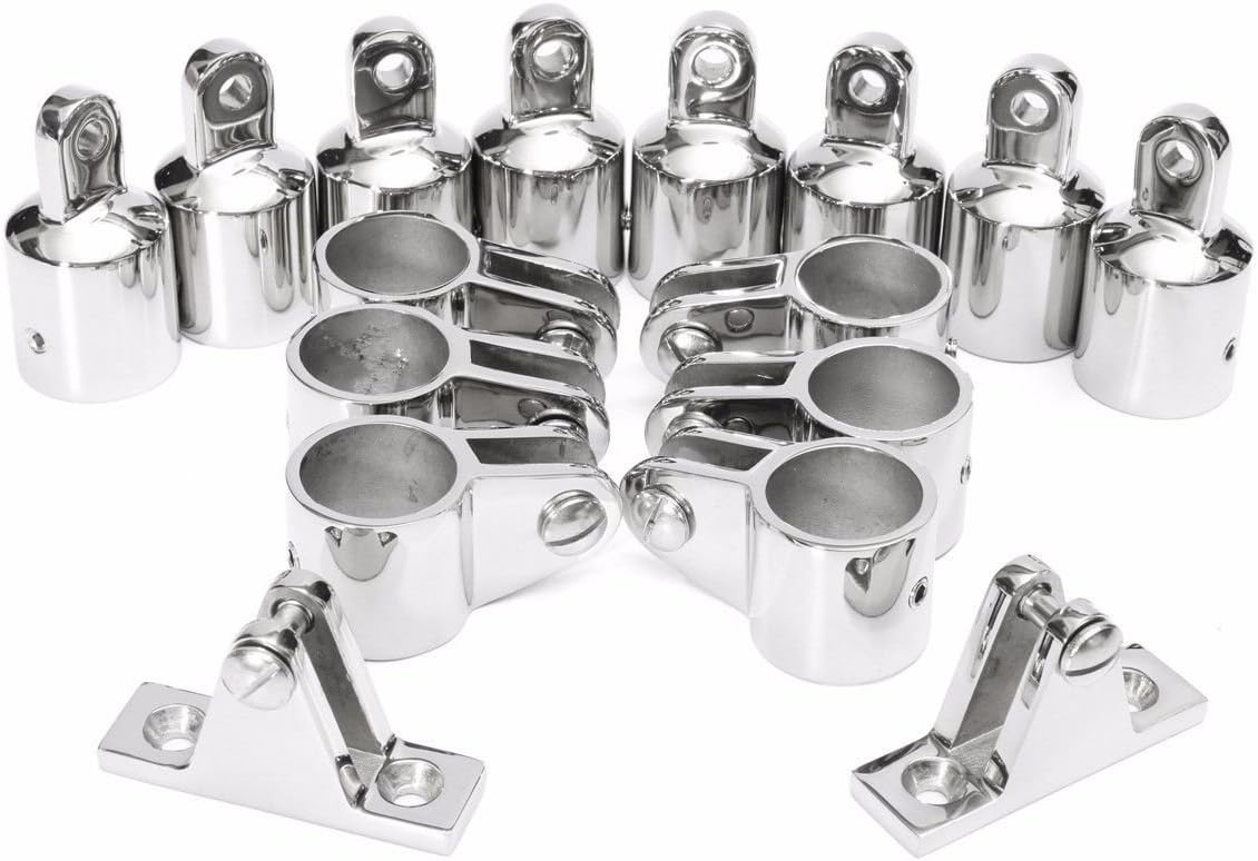 16Pcs 4 Bow 7/8" Bimini Top Boat Stainless Steel Fittings Marine Hardware Set