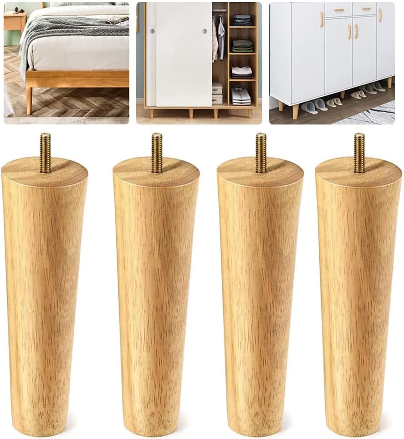 Furniture Leg Set, Set of 4 Table Legs Chair Legs Sofa Legs with M8/M10