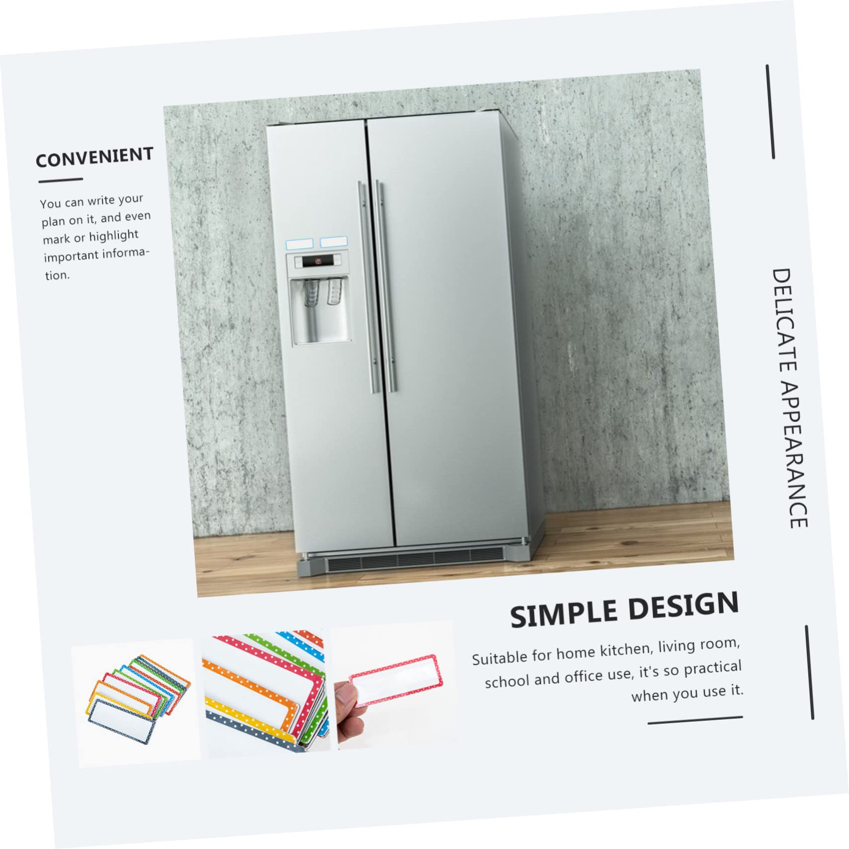 ARTIBETTER 3 Sätze Magnetische Namens Aufkleber Kühlschrank Magnetische Etikettenstreifen Schreiben Sie Auf Magnetaufkleber Namensschilder-magnet Eva 16 Stück * 3