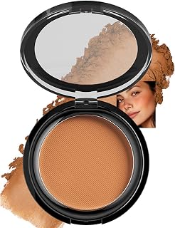 Warm Caramel Matte Bronzer, Pressed Bronzing Powder for Light Medium Skin | Silky blendable powder creates a sun-kissed matte finish for cheeks, nose and jawline with natural contour definition.