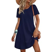 Womens Summer Dresses Beach Casual Loose Tshirt Floral Short Sleeve Flowy Pockets Sundresses 2026