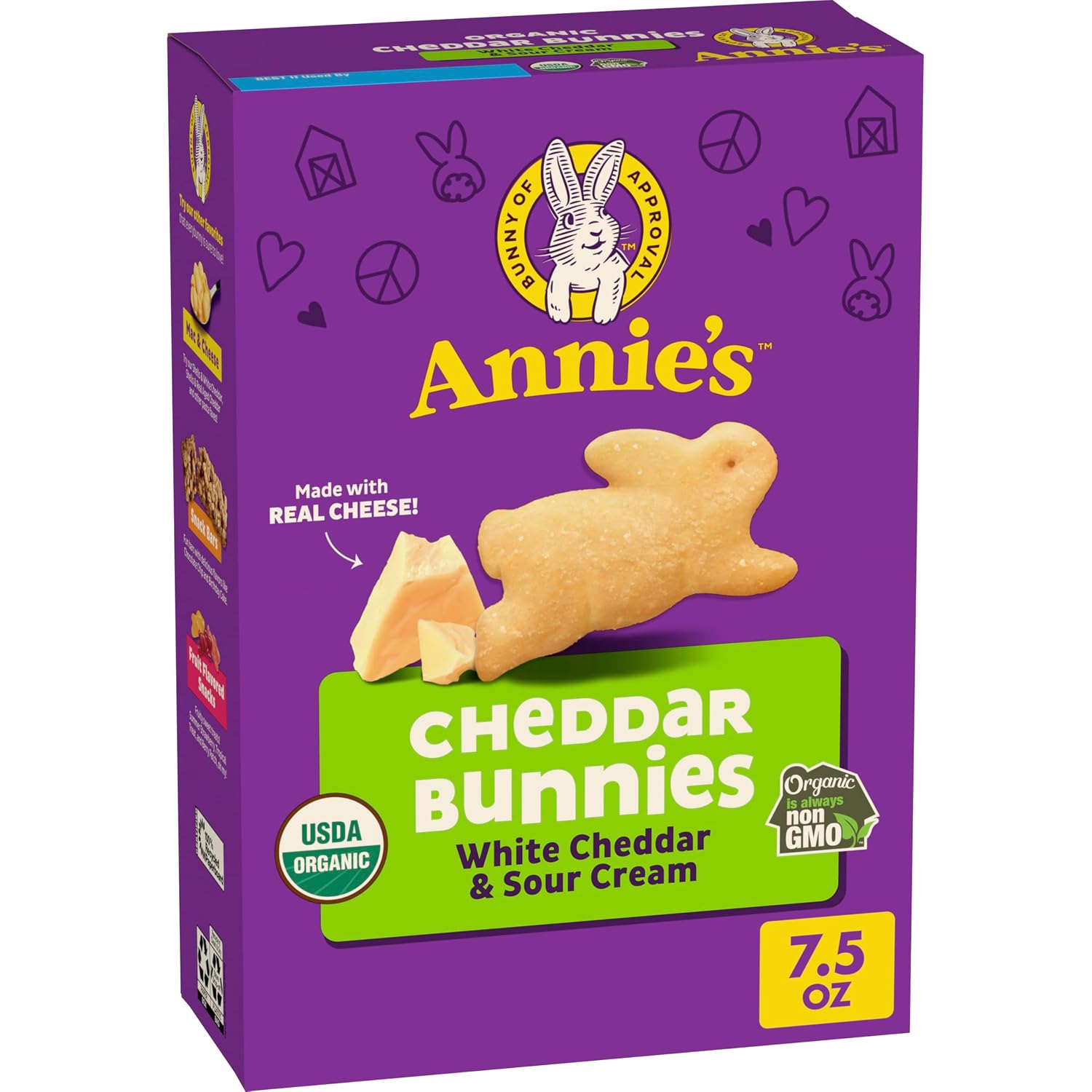 Annie's Organic White Cheddar Bunnies Baked Snack Crackers, 7.5 oz image 5