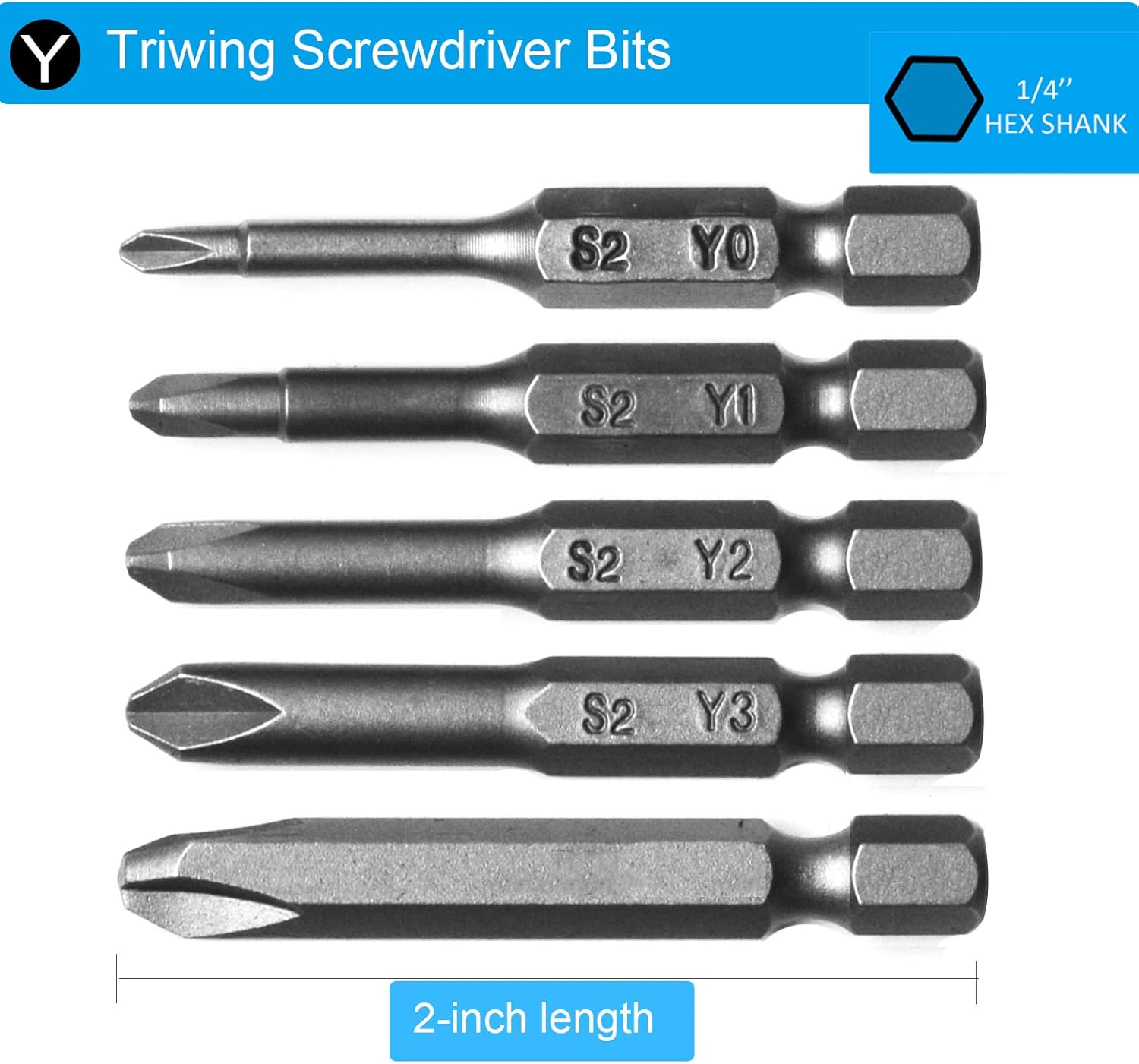 Triwing Screwdriver Bits Set 5 Sizes Y0 Y1 Y2 Y3 Y4, SKZIRI 5in1 3 Point Y-Shaped Y Tip Screwdriver Bit Triwing Bits Set Magnetic Point