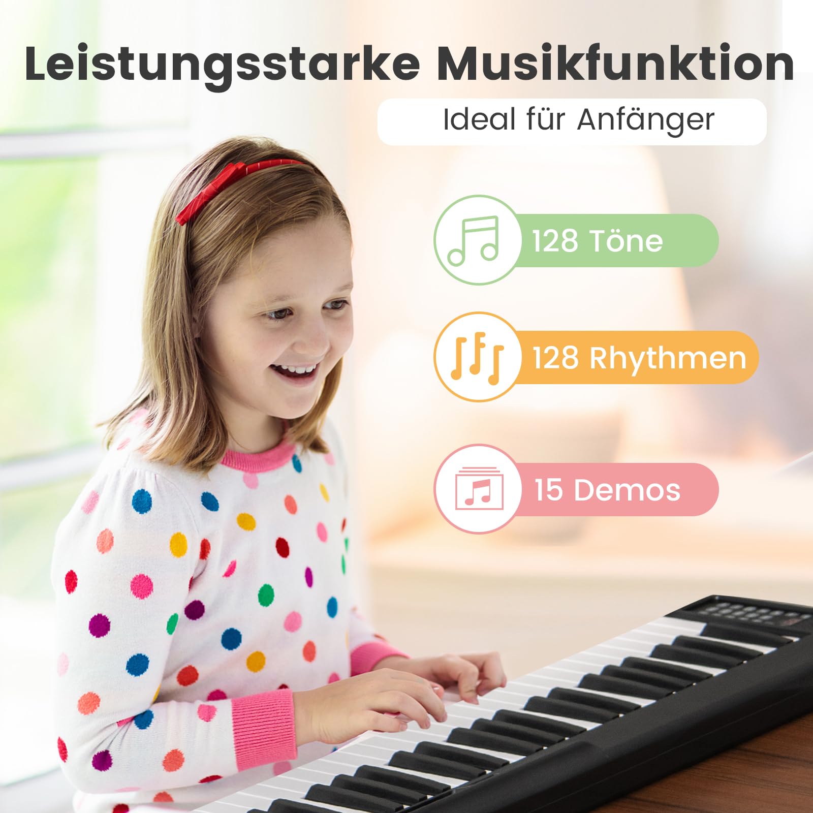 COSTWAY 88 Tastatur Keyboard faltbar, Digital Piano mit MIDI & Bluetooth & 128 Rhythmen & 128 Tönen, Elektronisches Klavier für Kinder, Klaviertastatur mit Tasche, E Piano, Schwarz