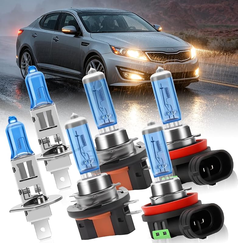Lâmpadas de farol halógenas KINGSOFE 6000K para Kia Optima 2011–2013 – Kit com 4 unidades