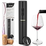 Secura Electric Wine Opener with Foil Cutter, Battery Operated Automatic Wine Bottle Opener, One-click Button Reusable Corkscrew Wine Opener for Wine Lovers Home Kitchen Bar Wedding Party