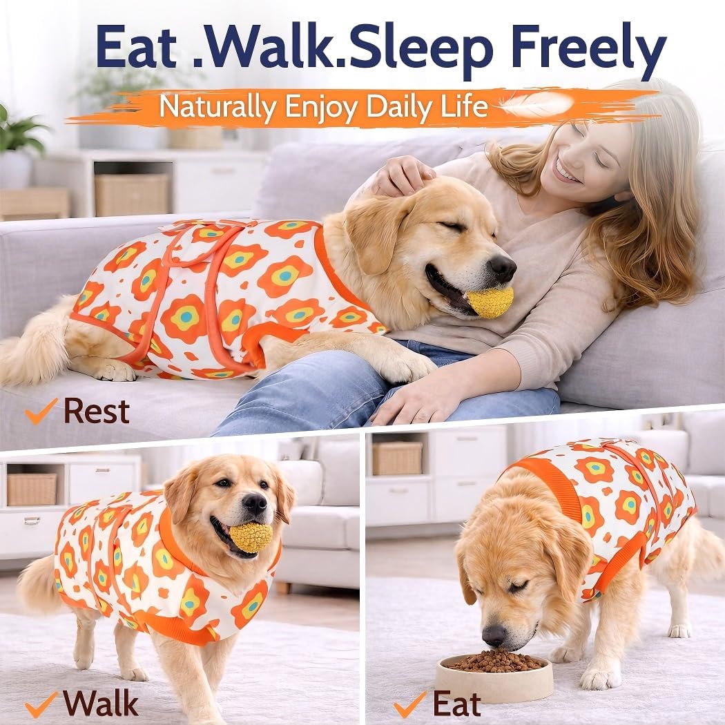 Dog Surgery Recovery Suit, Onesie for Female male Dogs Post Spay Neuter, S | E-Collar & Cone Alternative, Soft Surgical Body Suits After Spayed Neutered, Pet Cat Anti Licking Abdominal Wounds Onesies