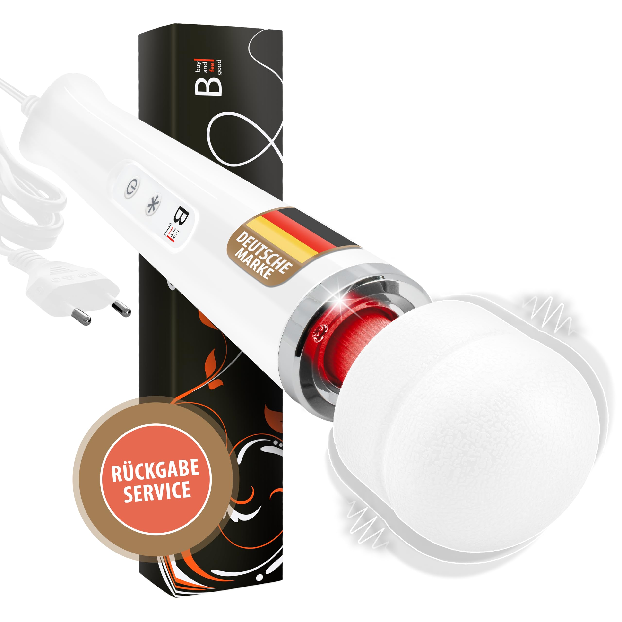 L'ORIGINALE di "BuyAndFeelGood" massaggiatore vibratori a bacchetta magica con 20 Vario/10 Velocità - Vibratore clitorideo per Lei con Stimolazione del Clitoride - bianco