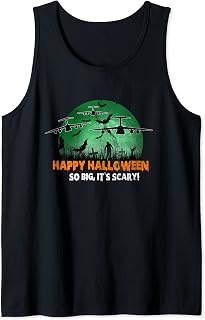 Happy Halloween C-5 Galaxy Airplane Green Sunset Tank Top