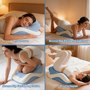 Sweet Spot Pillow, 27° Angle Perfect Position Couples Pillow Ergonomic Rebound Memory Foam Wedge Pillow, Sweet Love Nest Spark Provides Waist and Neck Contoured Support(Blue)