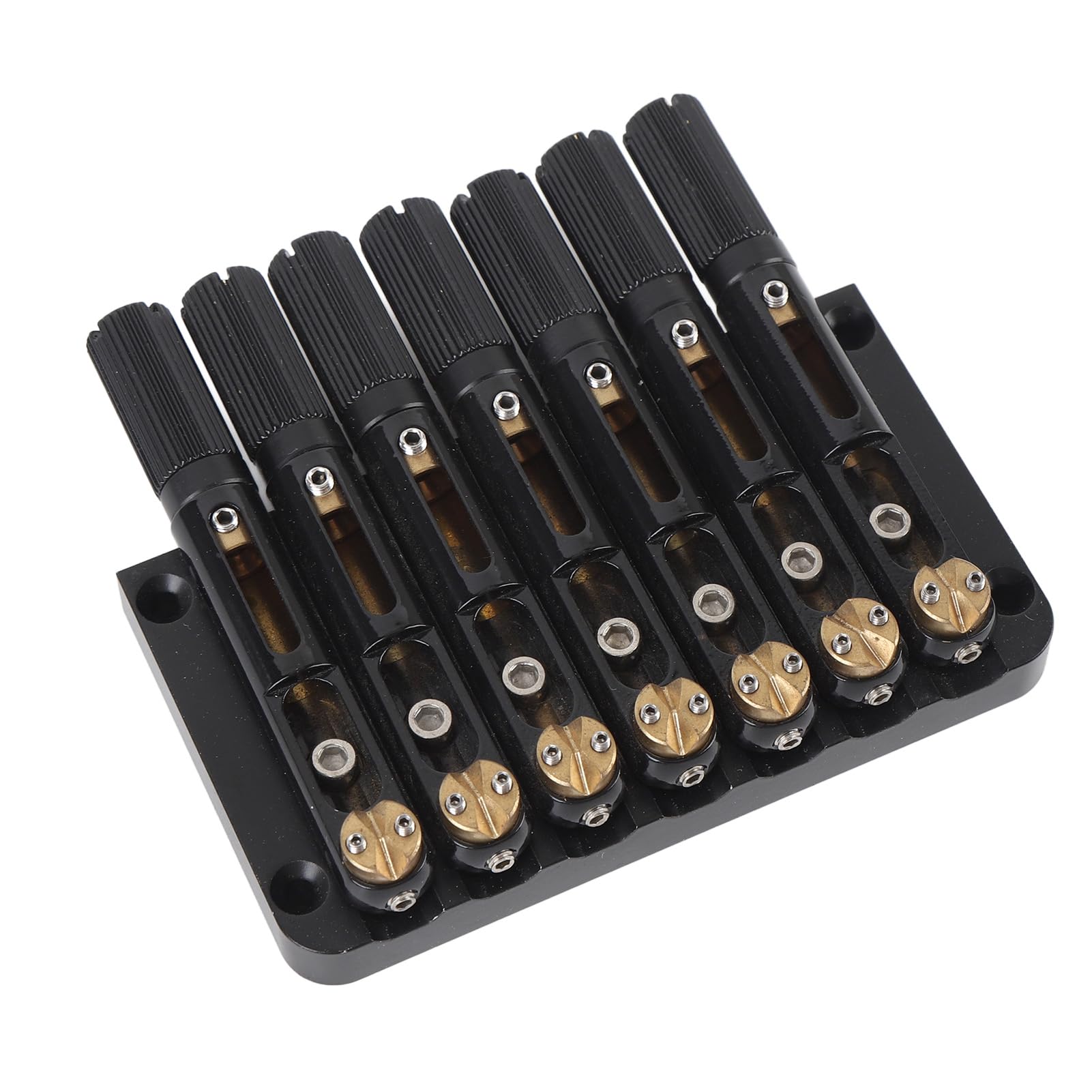 VGEBY Chitarra senza testa, sostituzione ponte in acciaio legato e ottone per 7 corde, regolazione del tono migliorata e installazione facile per chitarristi elettrici (GA1126)