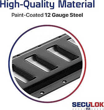 2PK E Track Tie Down Rail Kit 8 inch, Horizontal Powder-Coated E Track Rails with 12 Gauge Steel, 3,000 LBS for Secure Cargo, Motorcycle, ATVs, Heavy Loads in Garages, Vans, Trailers