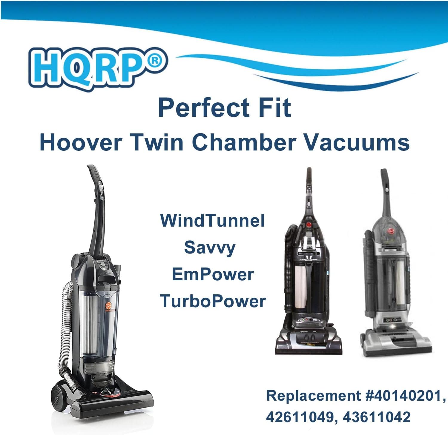 HQRP HEPA Filter 4-Pack Compatible with Hoover UH40115CA UH60000 UH40115 UH40125 UH40145B UH60010 UH60000W UH40265 WindTunnel Bagless Upright EH51000 Carpet One Bagged Uprigh Vac Vacuum Cleaner