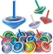 LISOPO 15 Pieces Wooden Spinning Tops for Children's Birthday Party Decoration