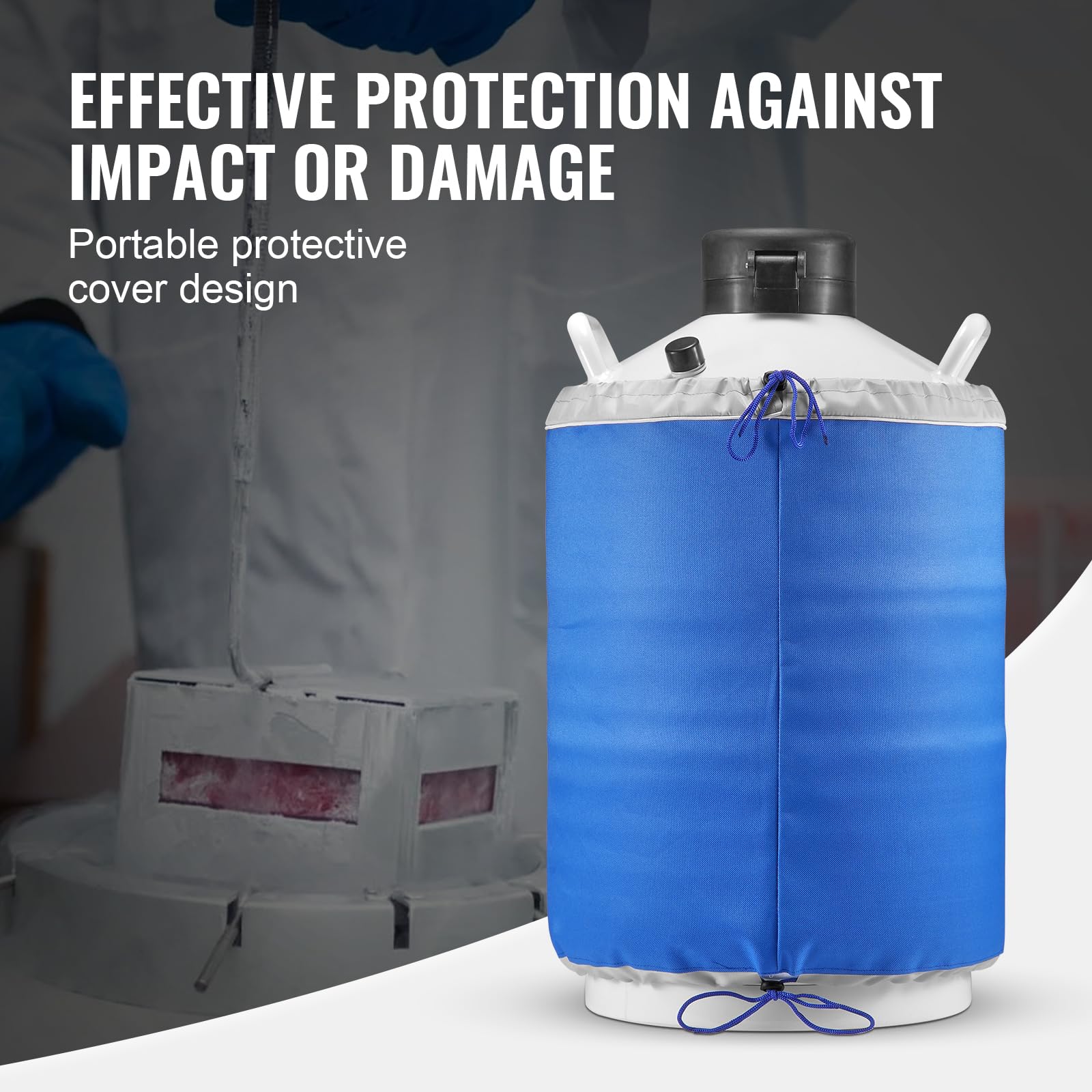 VEVOR Liquid Nitrogen Tank, 20 L Aluminum Alloy Liquid Nitrogen Container, LN2 Tank Dewar with 6 Canisters and Carry Bag with Straps, Cryogenic Tank for Beauty Industry, Semen Preservation, Scientific