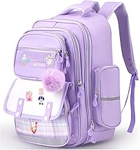 School Bags for Girls Large Capacity Girls Backpack,Teens Elementary School Backpack,Multifunctional Zoning Design Kids Backpack for Primary Junior,Waterproof,Lightweight,3D Shoulder Straps